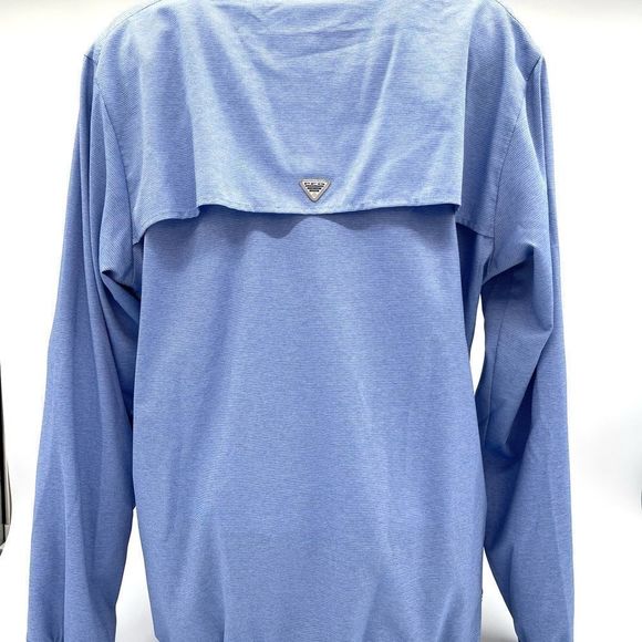 COLUMBIA Women's Jacket Outerwear Pullover Hoodie PFG Tamiami Fishing Blue XL - Picture 8 of 8